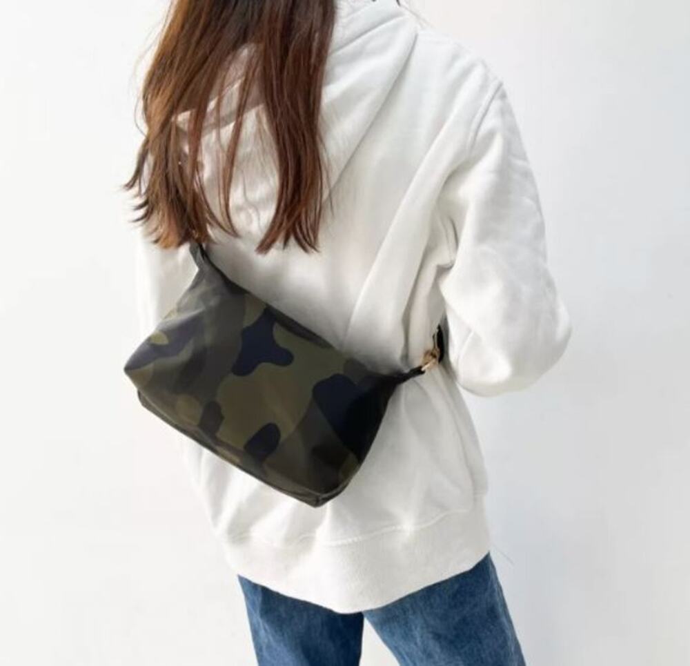 Army Green Camo Nylon Crossbody Bag